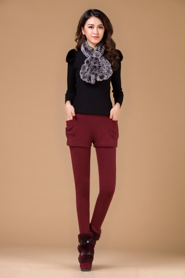Fake two-piece leggings
