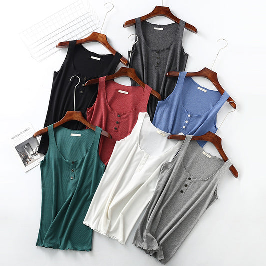 Threaded cotton women's vest