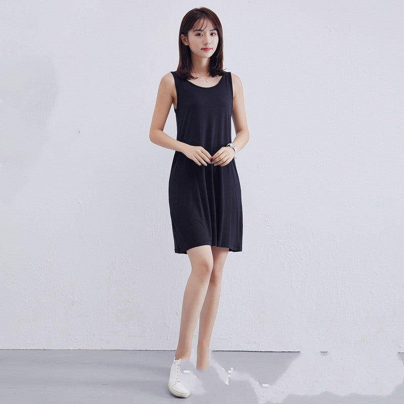 Summer Modal Dress Women's Mid-Length Sleeveless Bottoming