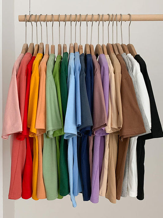 New Women'S Clothing Korean Student Loose Half Sleeve Solid Color Multifunctional Top