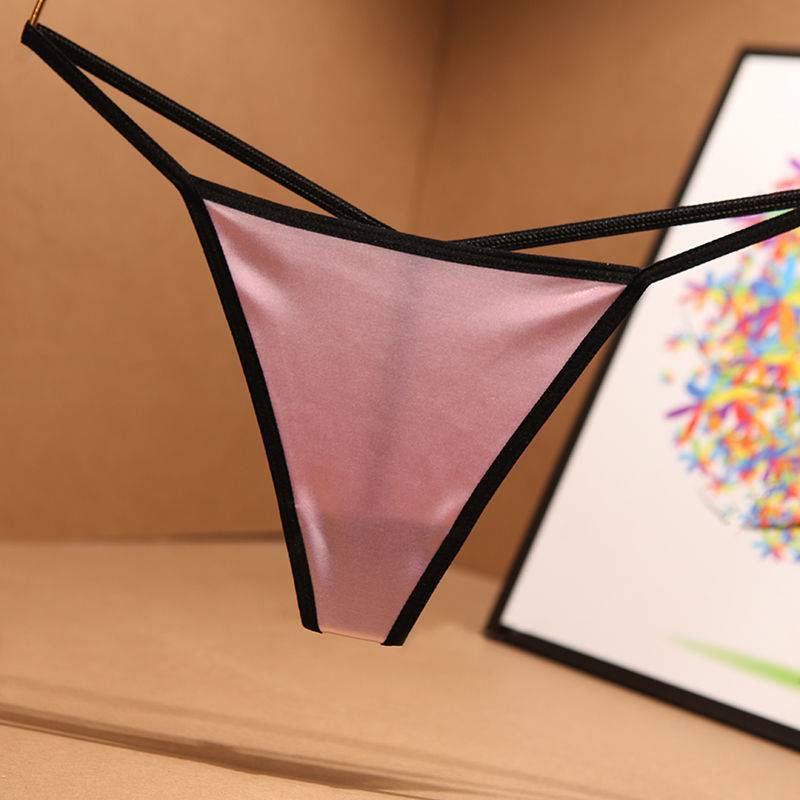 Sexy Briefs Women's Thong Stretch Satin Skin-Friendly Seamless Cotton Crotch Women's Panties T-Pants