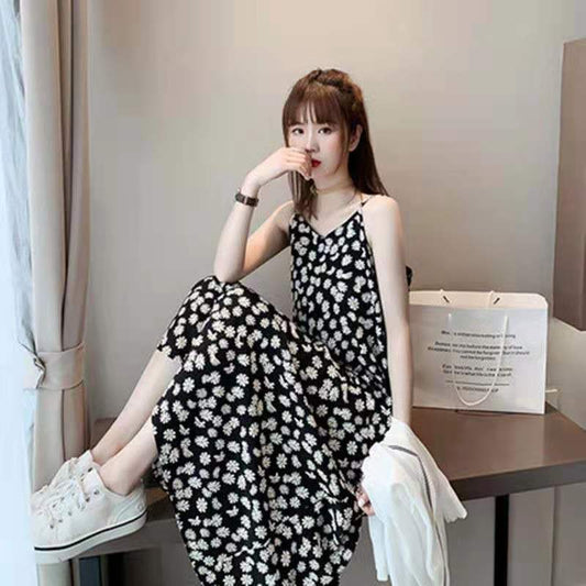 Little Daisy Floral Chiffon Dress Fairy Slim Skirt