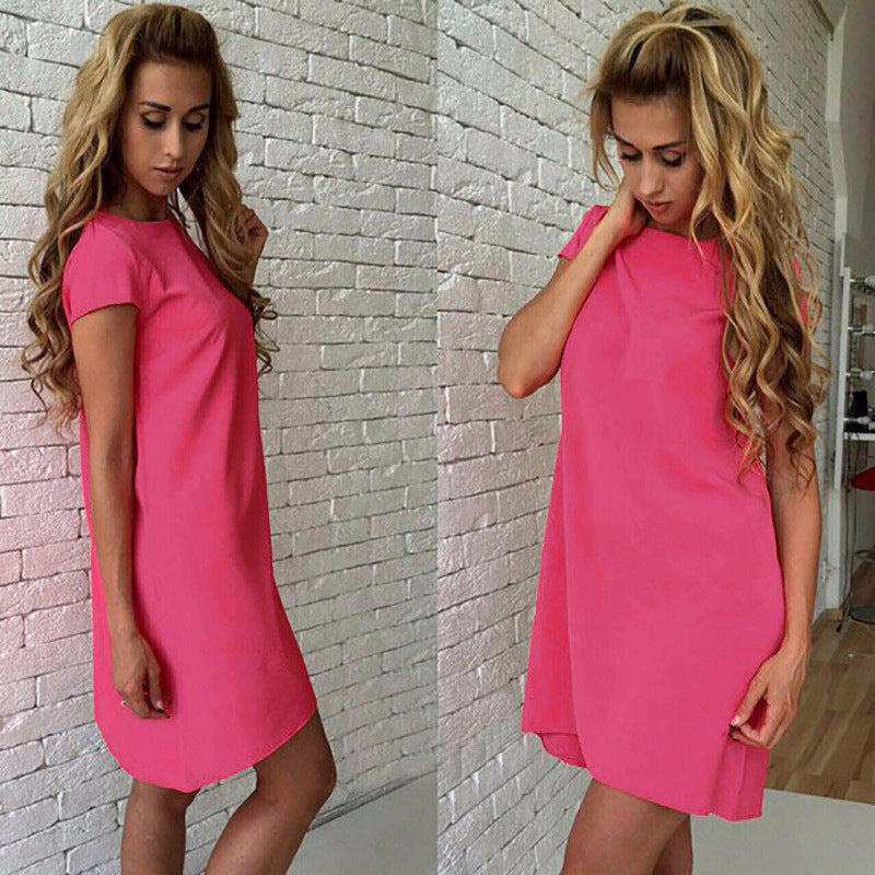 Women's short sleeve loose dress