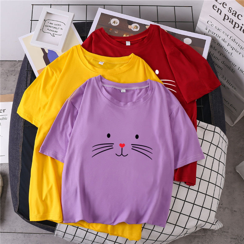 Printed Pullover loose Casual Short Sleeve