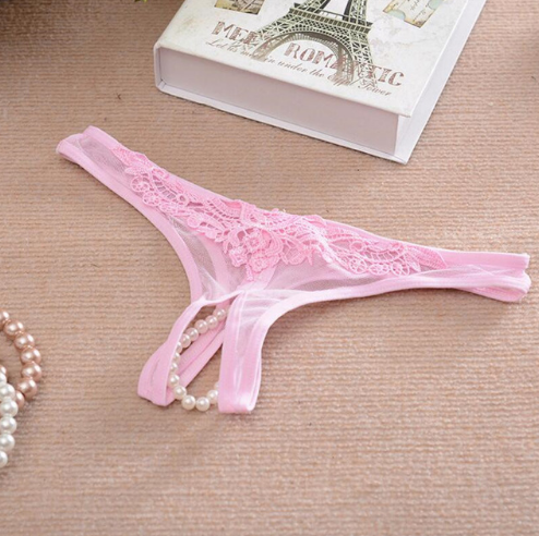 Low Rise Woman Panties, Lace Crotch String Bead Massage Temptation Briefs Ondergoed Ladies, Erotic Lingerie Sexy Underwear