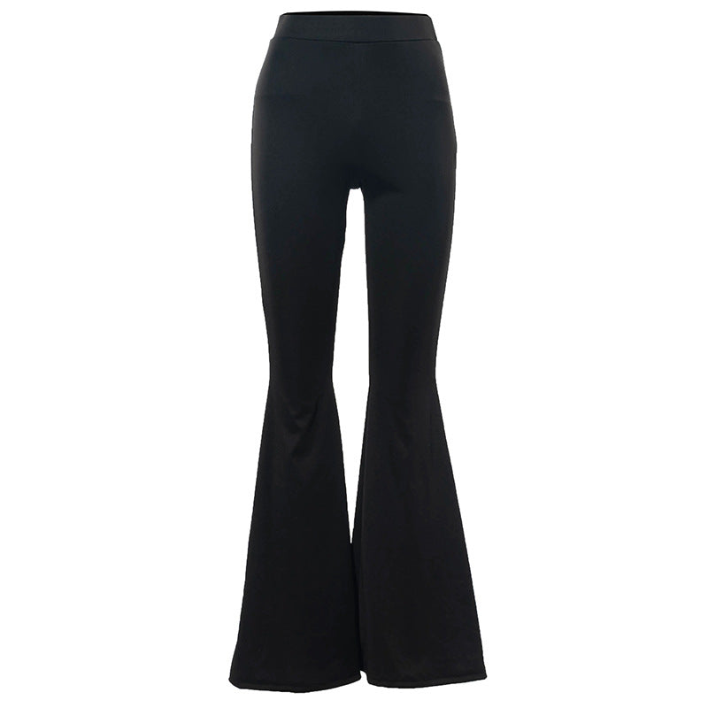 High Waist Grommet Criss Cross Hem Flare Leg Jeans