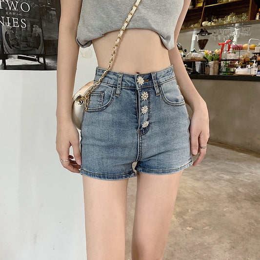 Women's New Large Size High Waist Denim Shorts