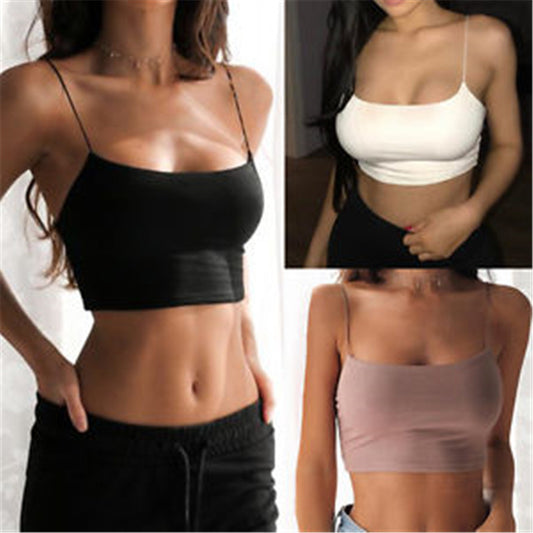 Color cotton sling umbilical halter vest