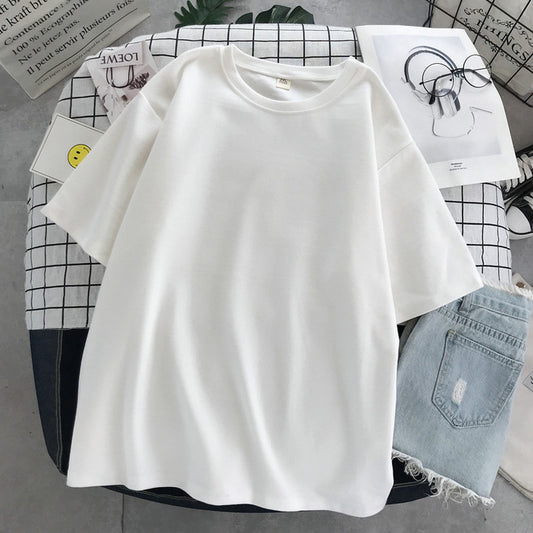 Casual Women Summer New Loose Solid Color