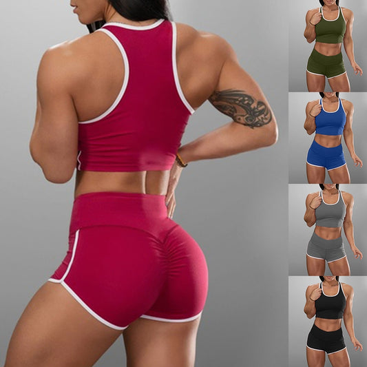 5-color Sports Suit Vest Shorts 2-piece Set