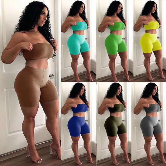 High stretch tights elastic small tube top shorts