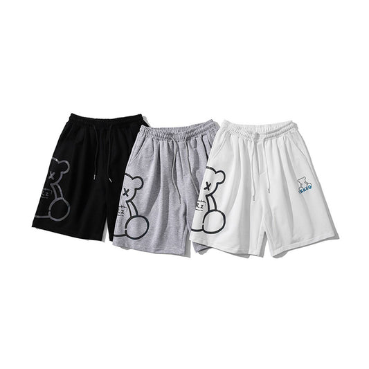 High-waisted Casual Sports Pants Loose Wide Leg Five-point Pants