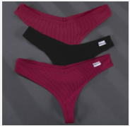 Threaded Cotton Low Waist Breathable And Comfortable Briefs