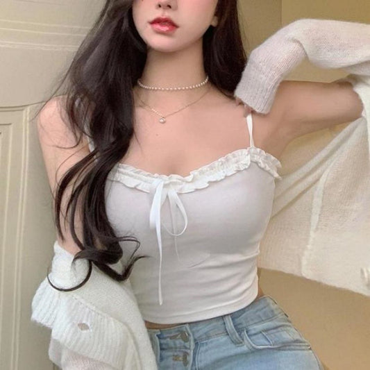Pure Girl Bottoming Small Slip Top Outer Vest