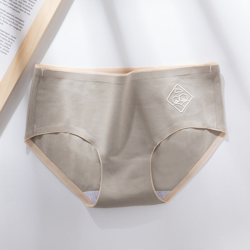 Antibacterial Cotton One-piece Seamless Underwear Female