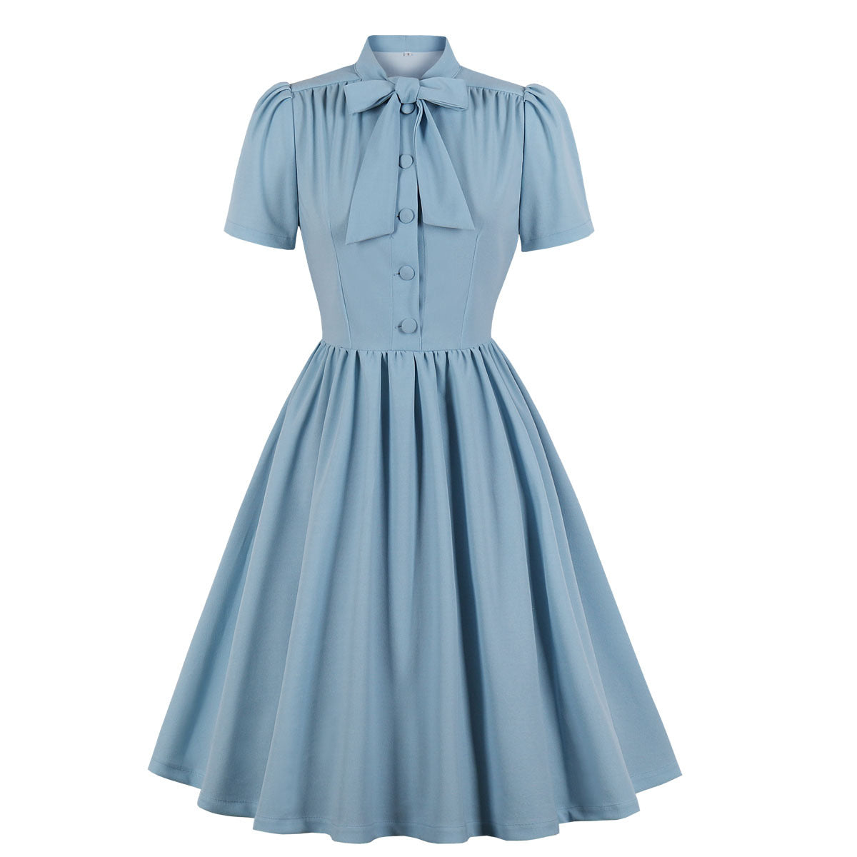 Women's Lace Up Solid Color Swing Dress