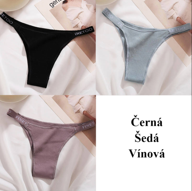 Women's high waist high slit cotton thong