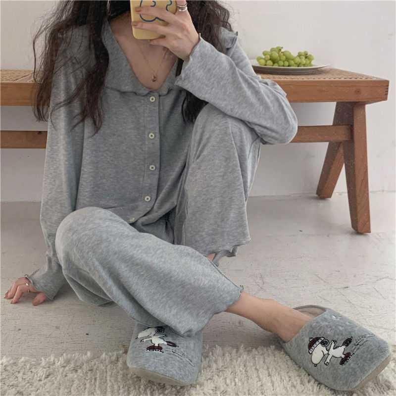 Student Korean Style Casual Home Wear Small Fragrance Thin Ladies Suit