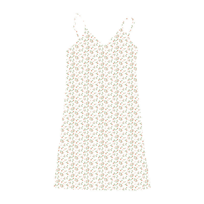 Women's Pure Desire Retro Print V-neck Suspender Dress