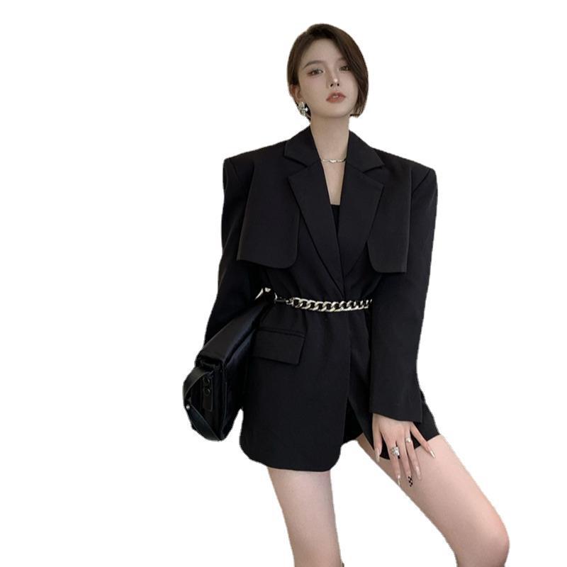 Suit Mid-length Loose Waist Retro Blouse