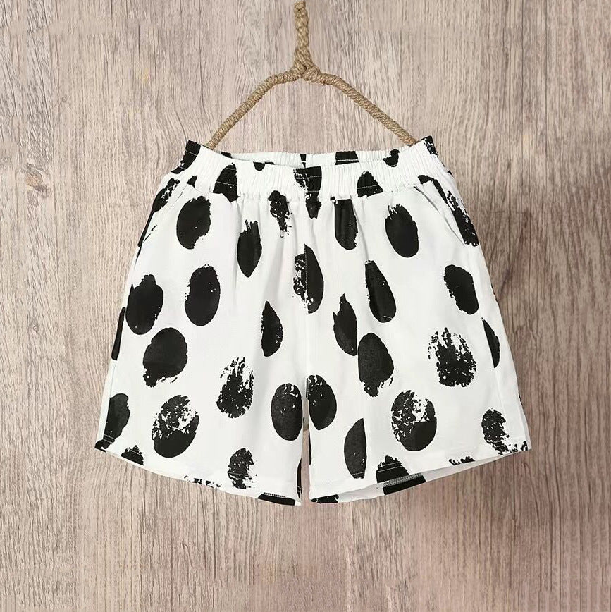 Women's Loose Outer Wear Elastic Waist Casual Cotton Linen Shorts