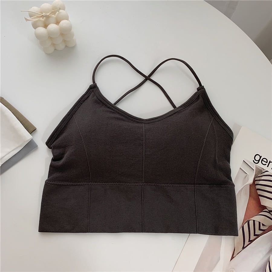 Cross-gathering Beauty Back Wrap And Chest Wear Anti-glare Bottoming Underwear Women