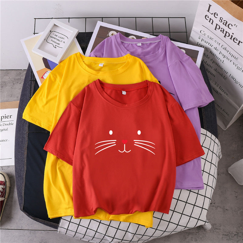 Printed Pullover loose Casual Short Sleeve