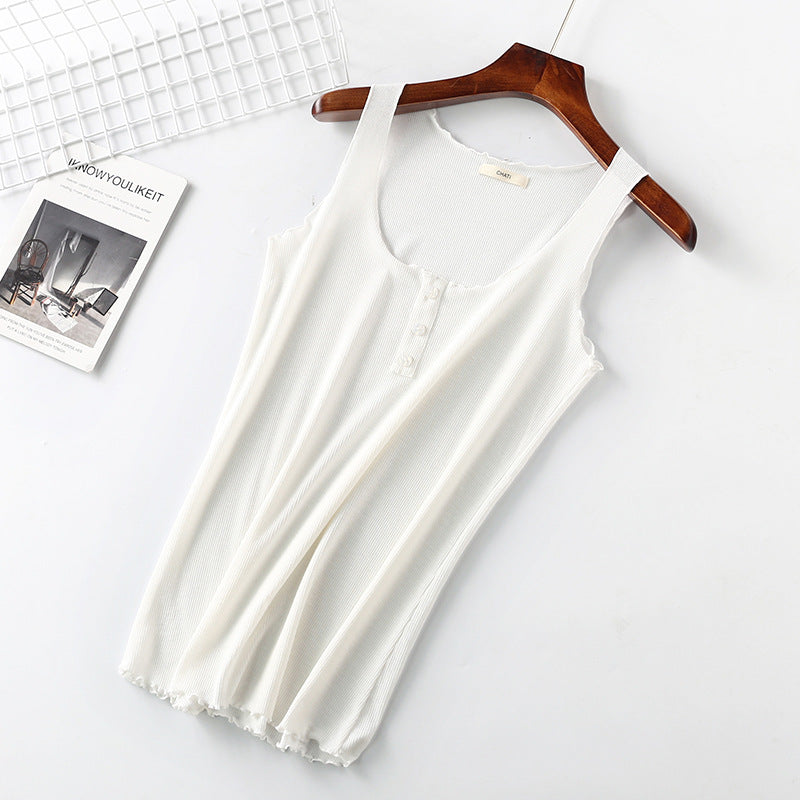 Threaded cotton women's vest