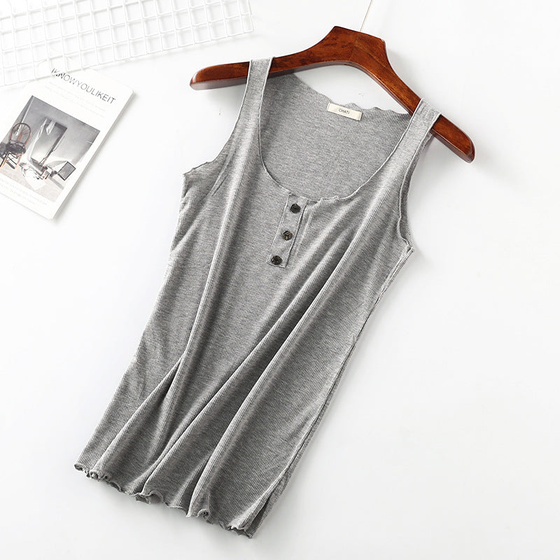 Threaded cotton women's vest