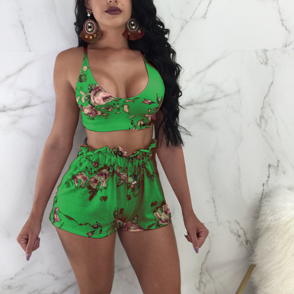 Two-piece lace-up shorts