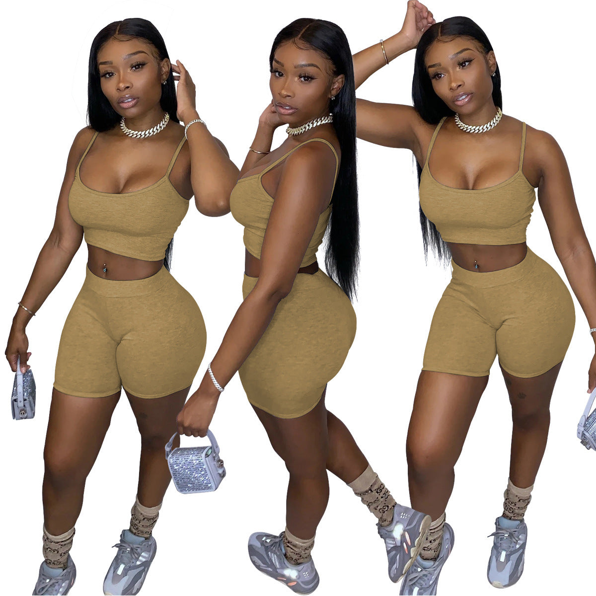 Fashion Casual Solid Color Suspender Vest