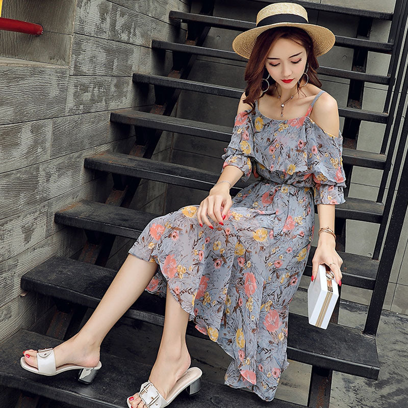 Floral dress with condole belt