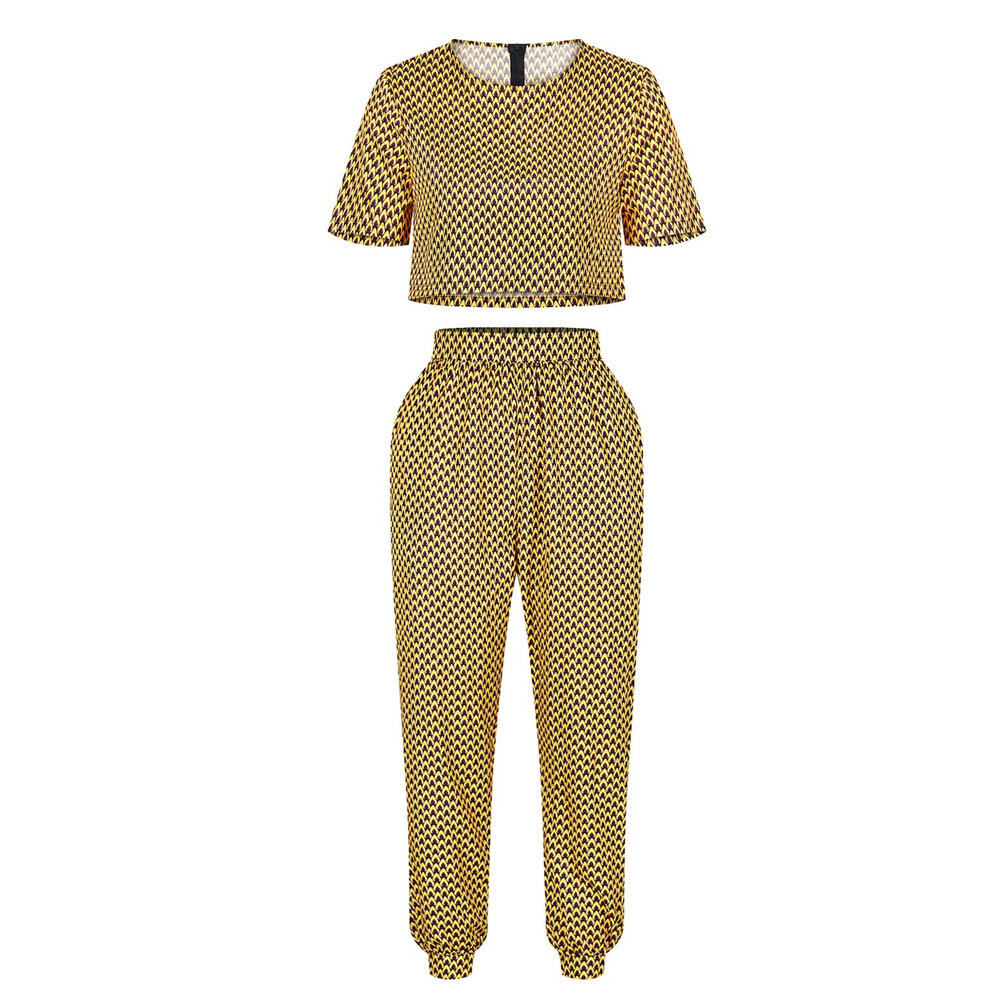 Printed Women's Fashion Casual Short Sleeve Top Suit