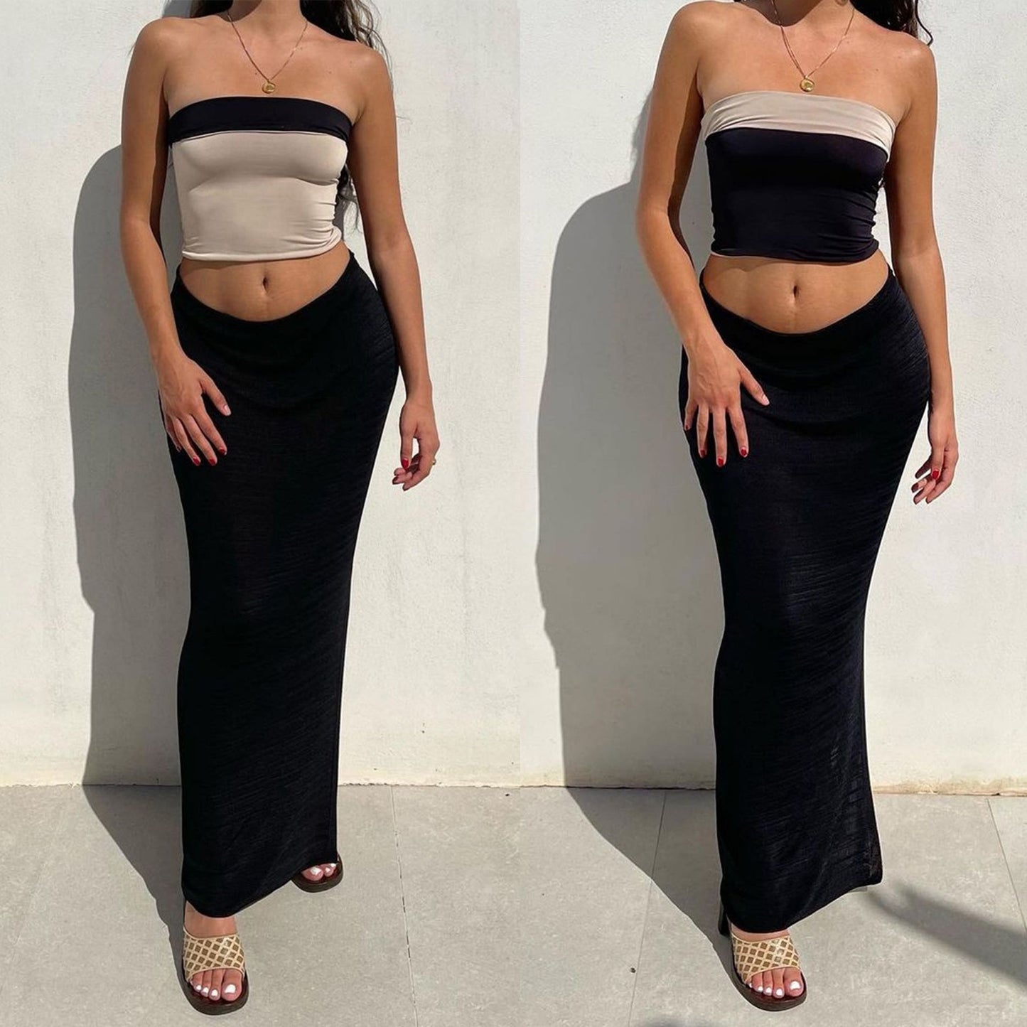 Dress Two Colors Double-sided Multi-wear Method Wrap Half Skirt