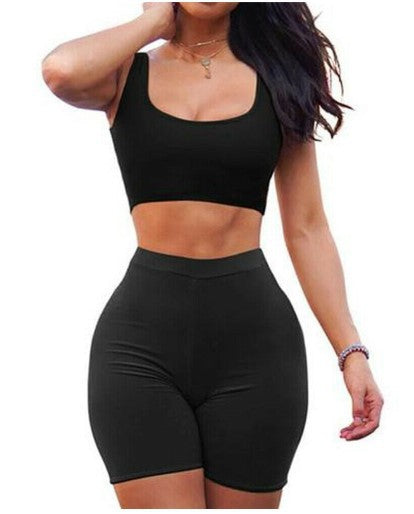 Sleeve vest shorts suit