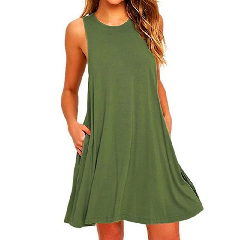 Pocket Vest solid large dress