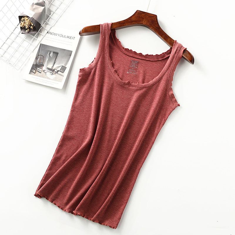 Threaded cotton women's vest