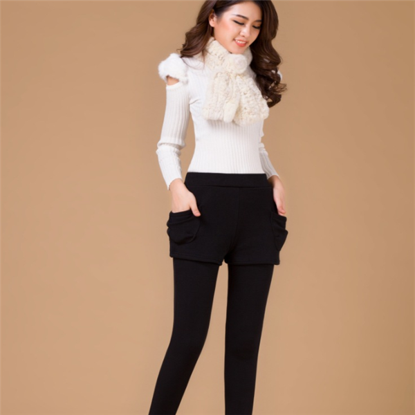 Fake two-piece leggings
