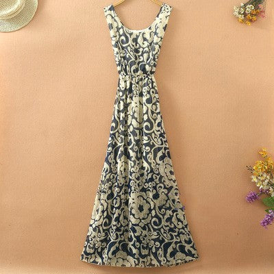 Sling sweet floral chiffon dress