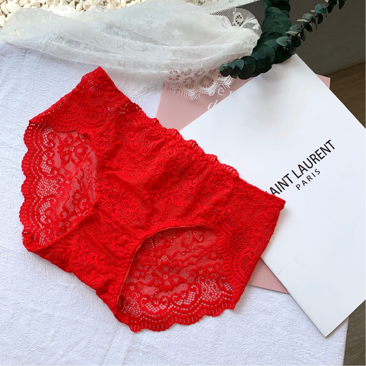 Solid Color Breathable Cotton Women's Hollow Out Panties
