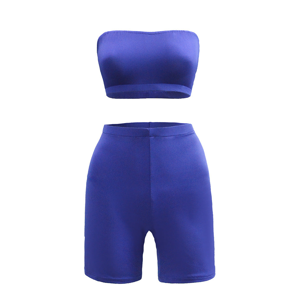 High stretch tights elastic small tube top shorts