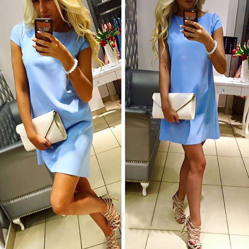 Women's short sleeve loose dress