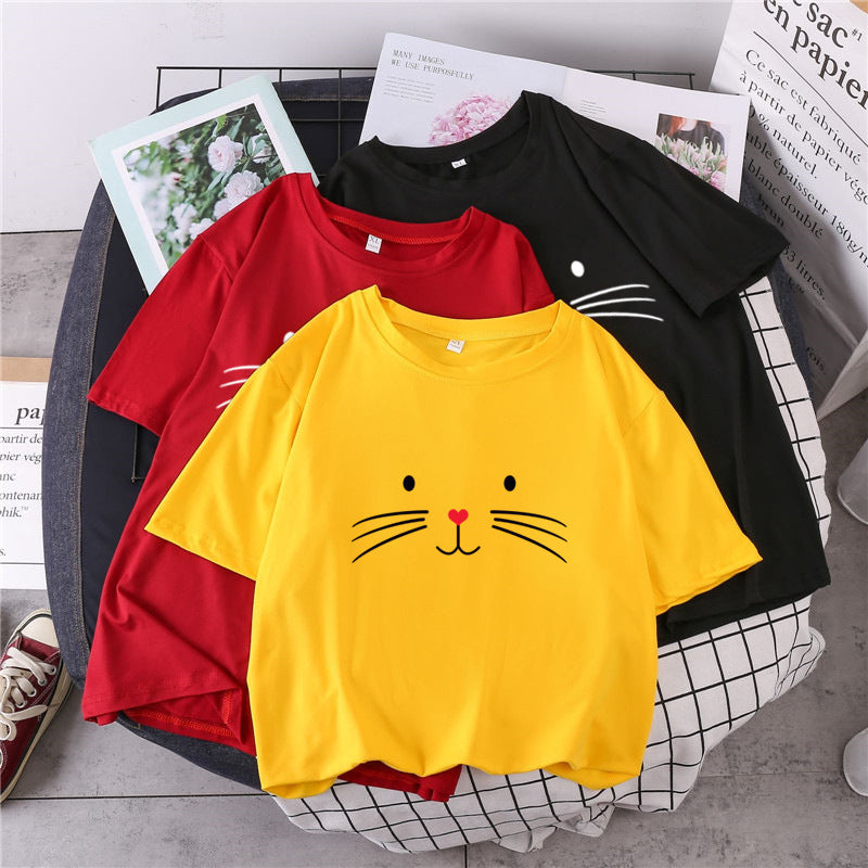 Printed Pullover loose Casual Short Sleeve