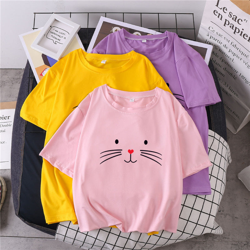Printed Pullover loose Casual Short Sleeve
