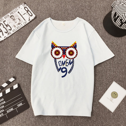 Cartoon Print Top Half Sleeve Bottoming Shirt T-shirt