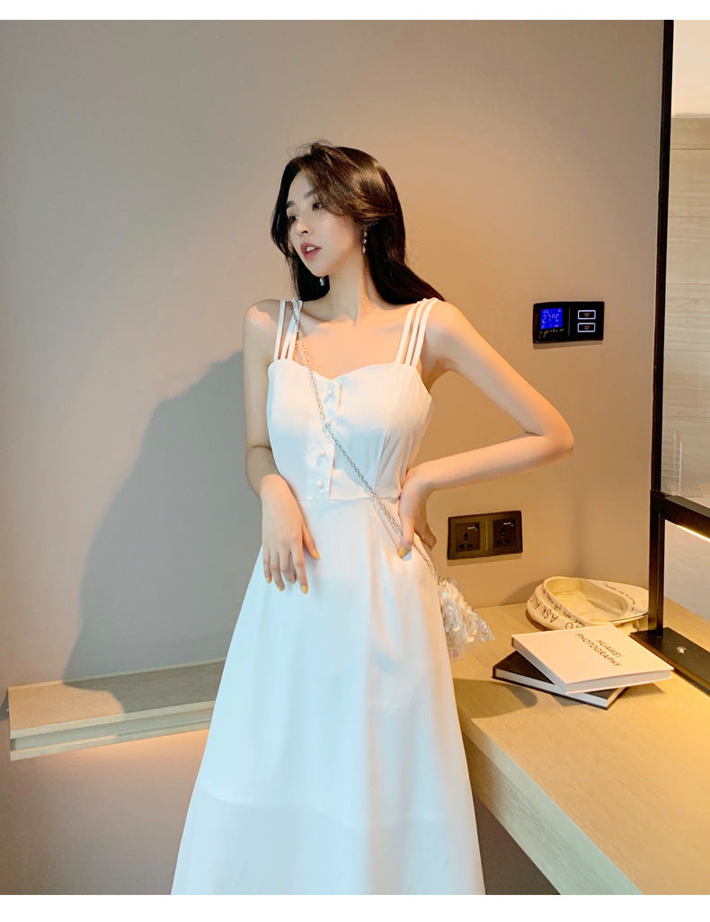 French Dress With Waist And Gentle Style