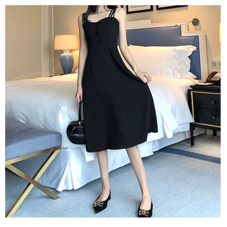 French Dress With Waist And Gentle Style