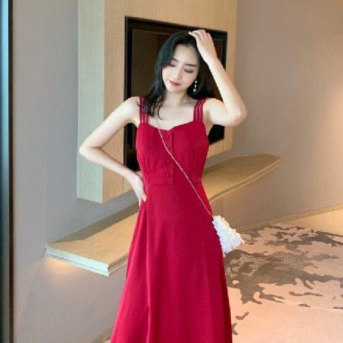 French Dress With Waist And Gentle Style
