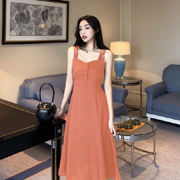 French Dress With Waist And Gentle Style