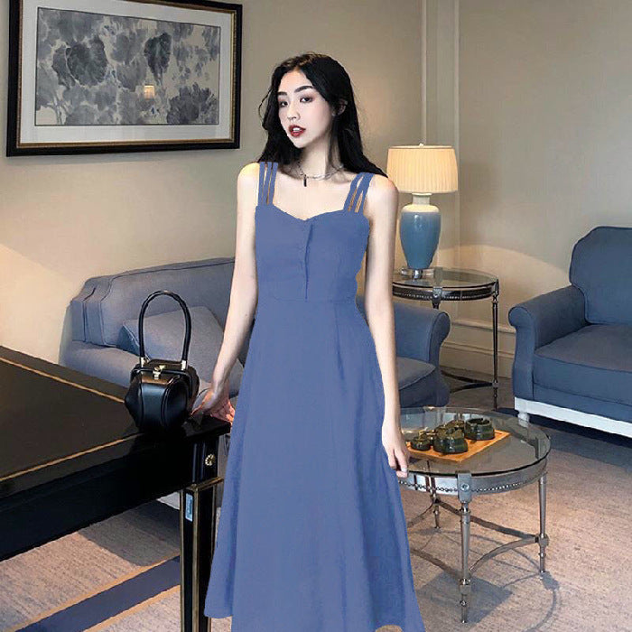 French Dress With Waist And Gentle Style